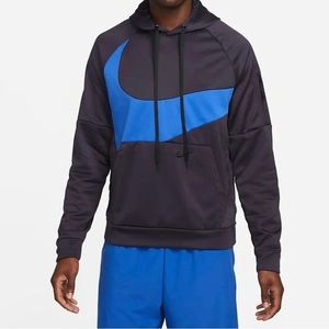 Nike Therma-FIT Pullover Swoosh Hoodie Dark Purple Blue Men’s Sizes Medium